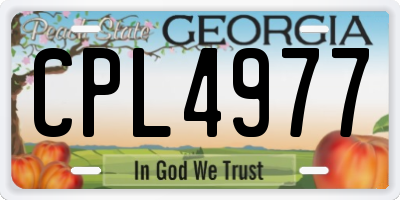 GA license plate CPL4977