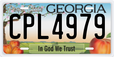 GA license plate CPL4979