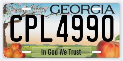 GA license plate CPL4990
