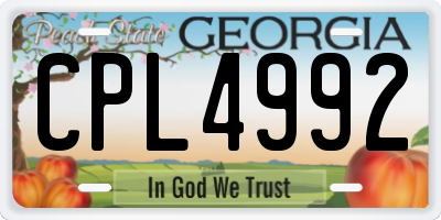 GA license plate CPL4992