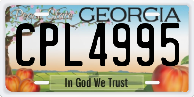 GA license plate CPL4995