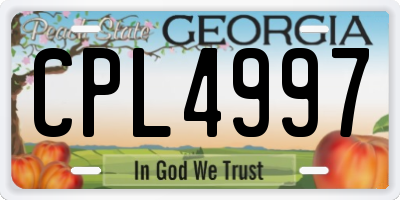 GA license plate CPL4997
