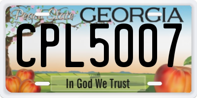 GA license plate CPL5007