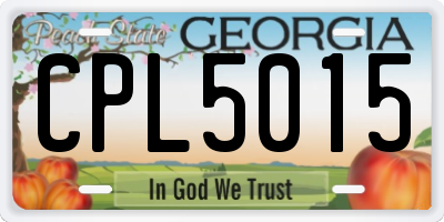 GA license plate CPL5015