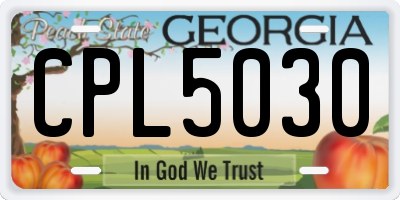 GA license plate CPL5030