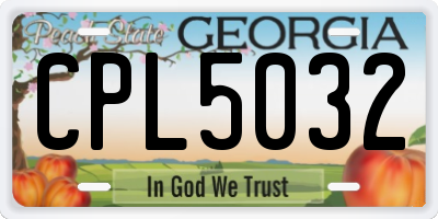 GA license plate CPL5032