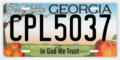 GA license plate CPL5037