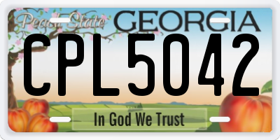 GA license plate CPL5042