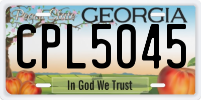 GA license plate CPL5045