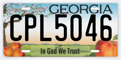 GA license plate CPL5046