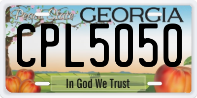 GA license plate CPL5050