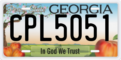 GA license plate CPL5051