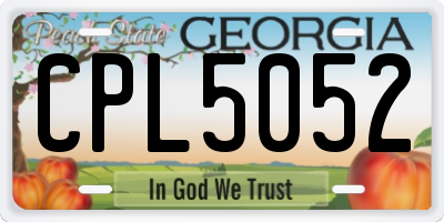 GA license plate CPL5052