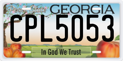 GA license plate CPL5053