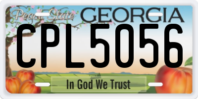 GA license plate CPL5056
