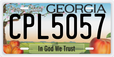 GA license plate CPL5057