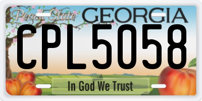 GA license plate CPL5058