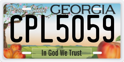 GA license plate CPL5059