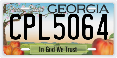 GA license plate CPL5064