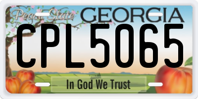 GA license plate CPL5065