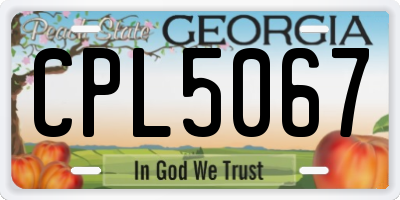 GA license plate CPL5067