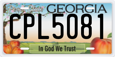 GA license plate CPL5081