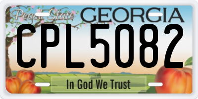 GA license plate CPL5082