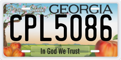 GA license plate CPL5086