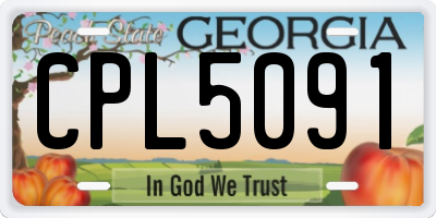 GA license plate CPL5091