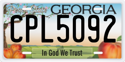 GA license plate CPL5092