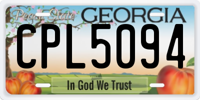 GA license plate CPL5094