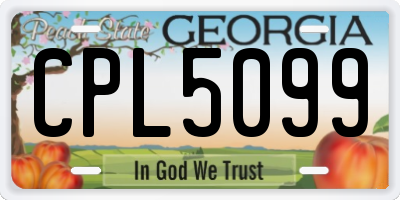 GA license plate CPL5099