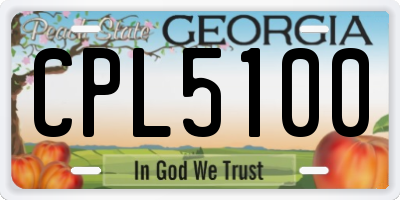 GA license plate CPL5100