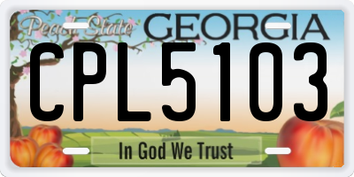 GA license plate CPL5103
