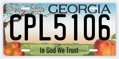 GA license plate CPL5106