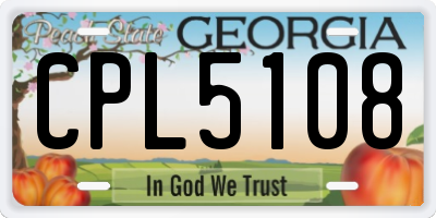 GA license plate CPL5108