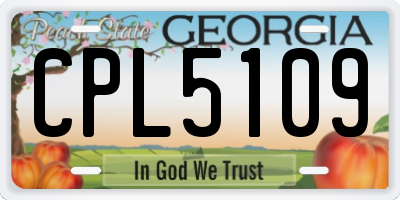 GA license plate CPL5109