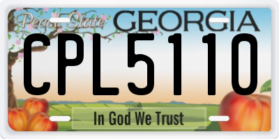GA license plate CPL5110