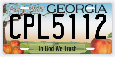 GA license plate CPL5112