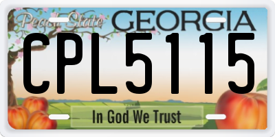 GA license plate CPL5115
