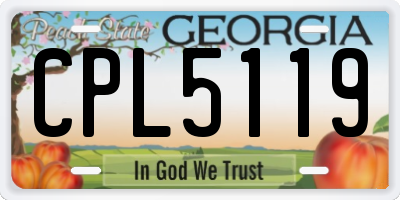 GA license plate CPL5119
