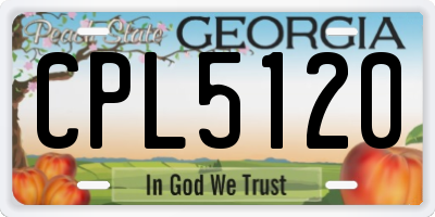 GA license plate CPL5120