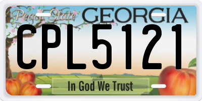 GA license plate CPL5121