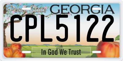 GA license plate CPL5122