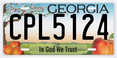 GA license plate CPL5124