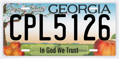 GA license plate CPL5126