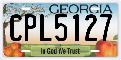 GA license plate CPL5127
