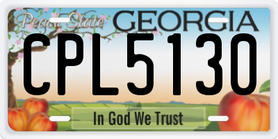 GA license plate CPL5130