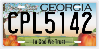 GA license plate CPL5142