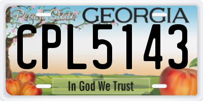 GA license plate CPL5143
